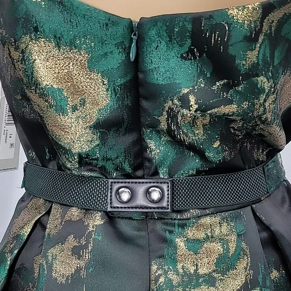 green emerald velvet dress Shani Women's Jacquard Fit-&-Flare Cocktail Dress - White Gold main image 0